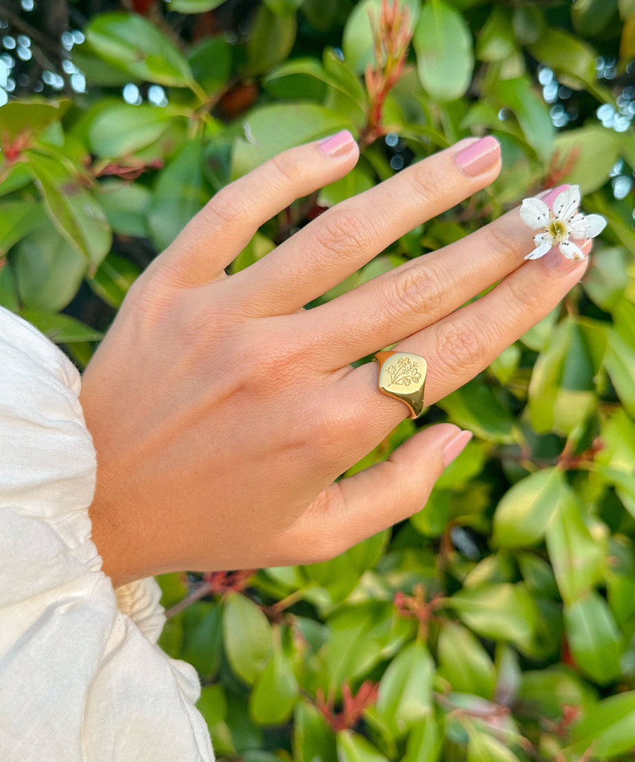 Floral Signet Ring