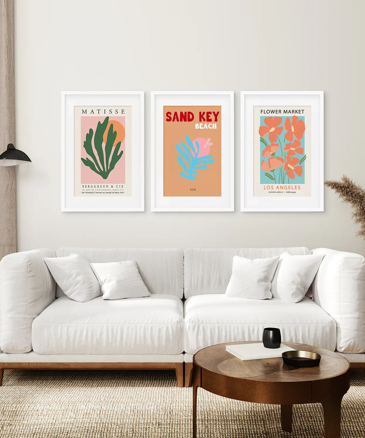 Trendige farbenfrohe Kunstdrucke im 3er-Set – Henri Matisse