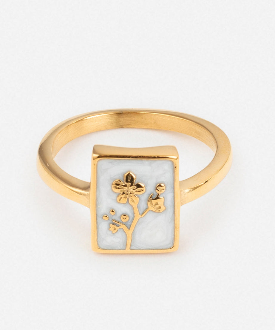 Flower Rectangular Ring