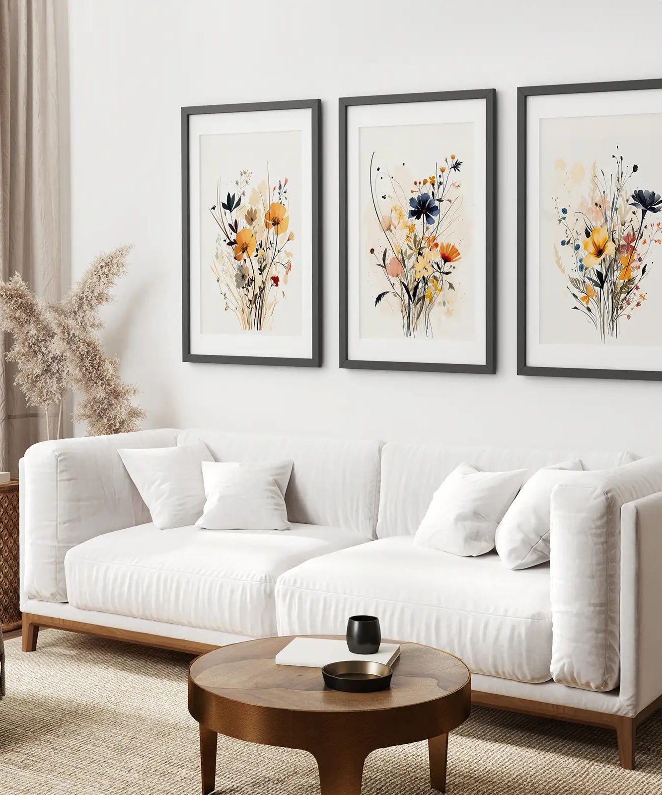 Set Kunstdrucke neutrale Aquarell-Wildblumen