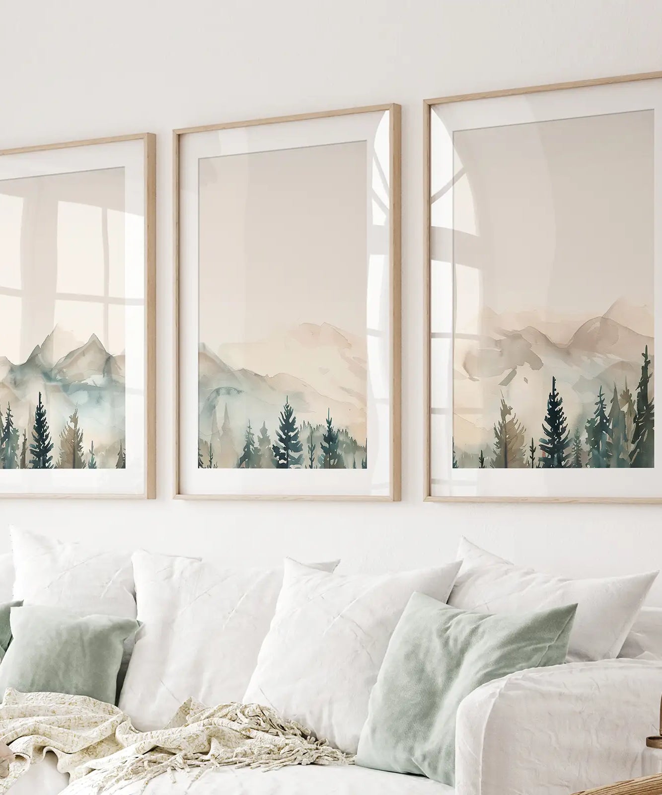 Nature Prints Modern Minimal Forest Wall Art Set