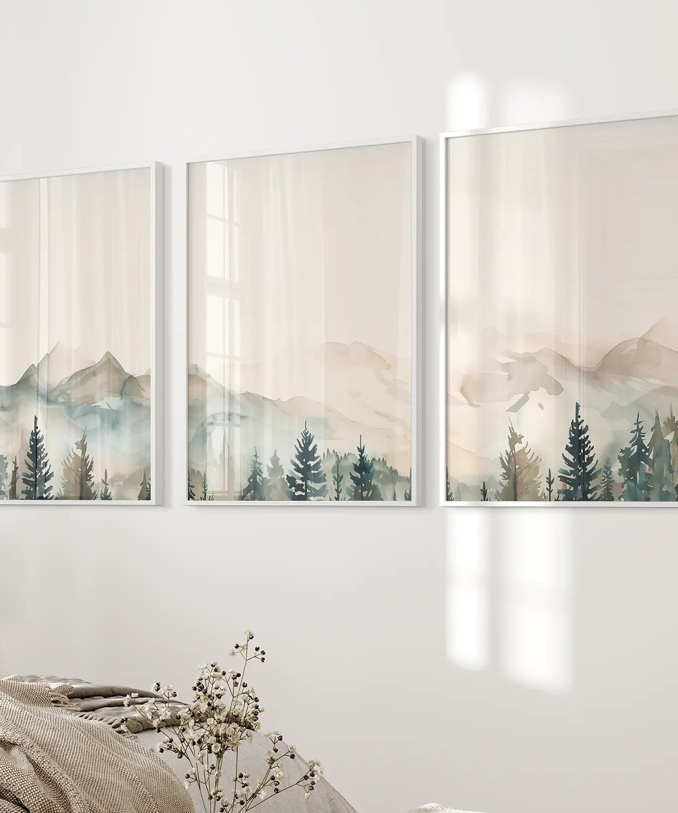 Nature Prints Modern Minimal Forest Wall Art Set
