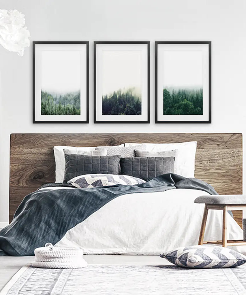 Modern Minimalist Forest Photography. Nordic Wall Art Set