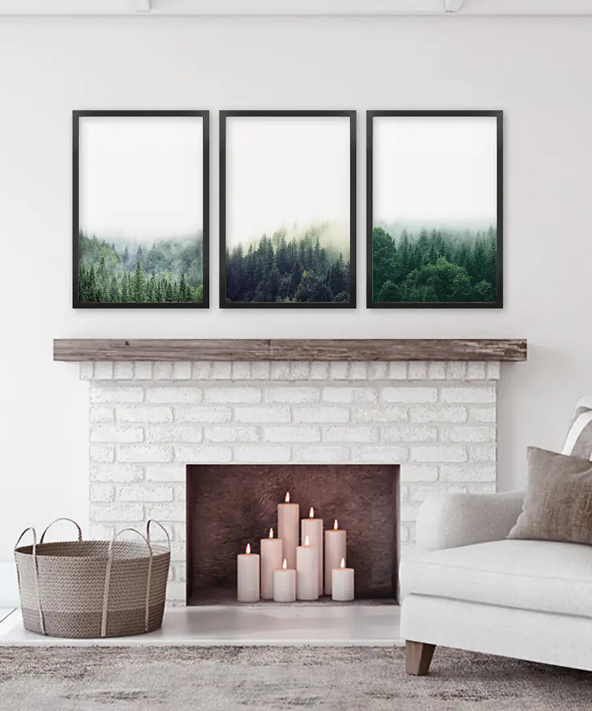 Modern Minimalist Forest Photography. Nordic Wall Art Set