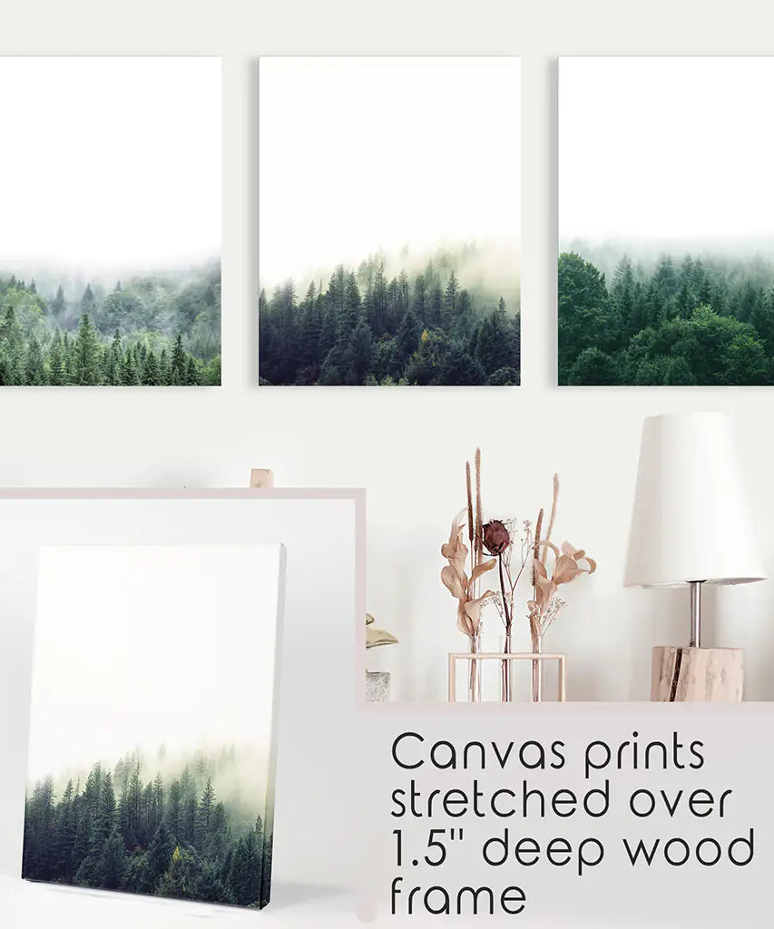 Modern Minimalist Forest Photography. Nordic Wall Art Set
