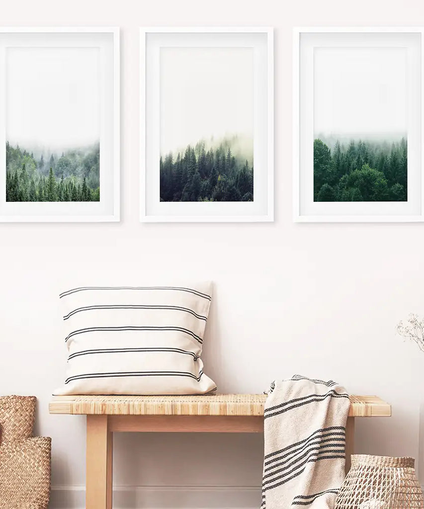 Modern Minimalist Forest Photography. Nordic Wall Art Set