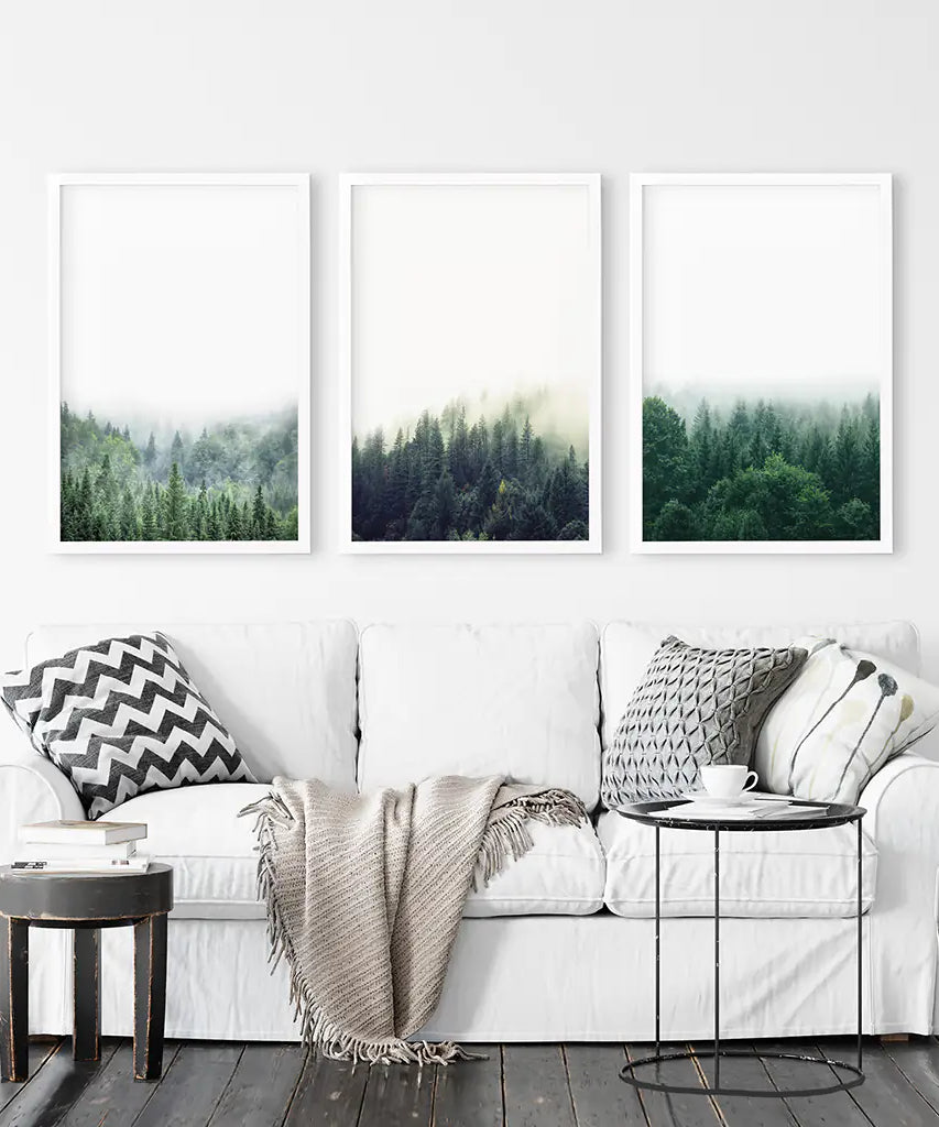Modern Minimalist Forest Photography. Nordic Wall Art Set