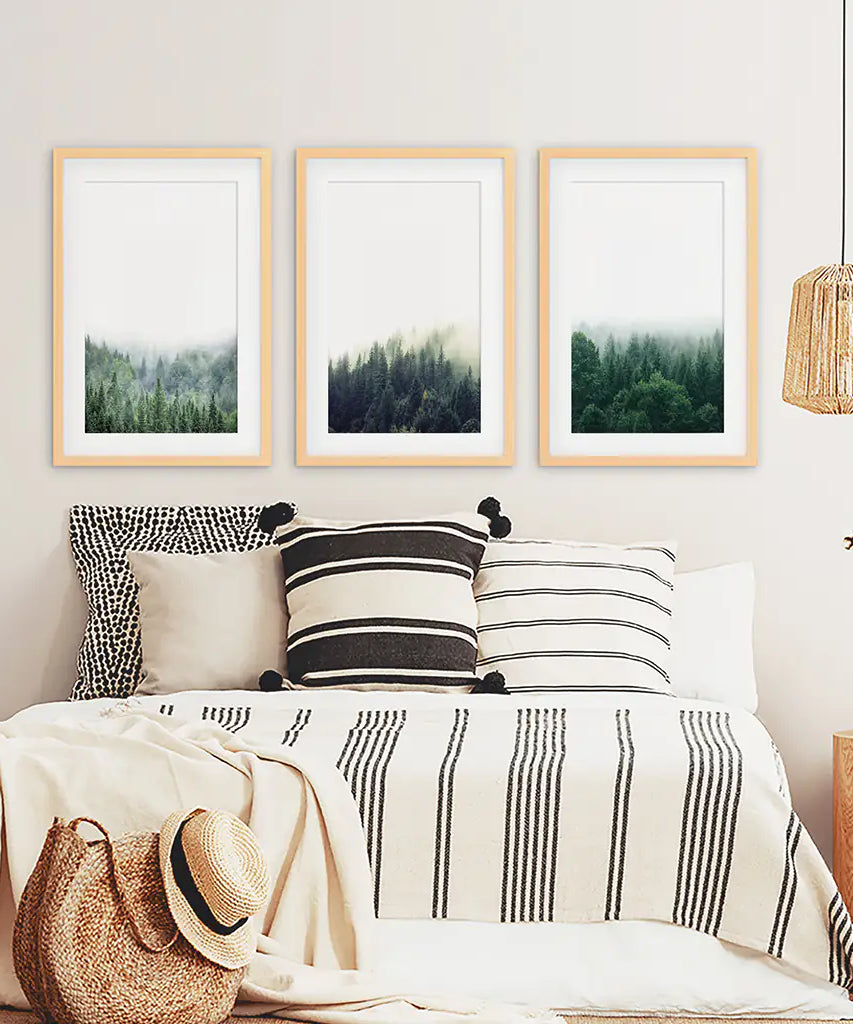 Modern Minimalist Forest Photography. Nordic Wall Art Set