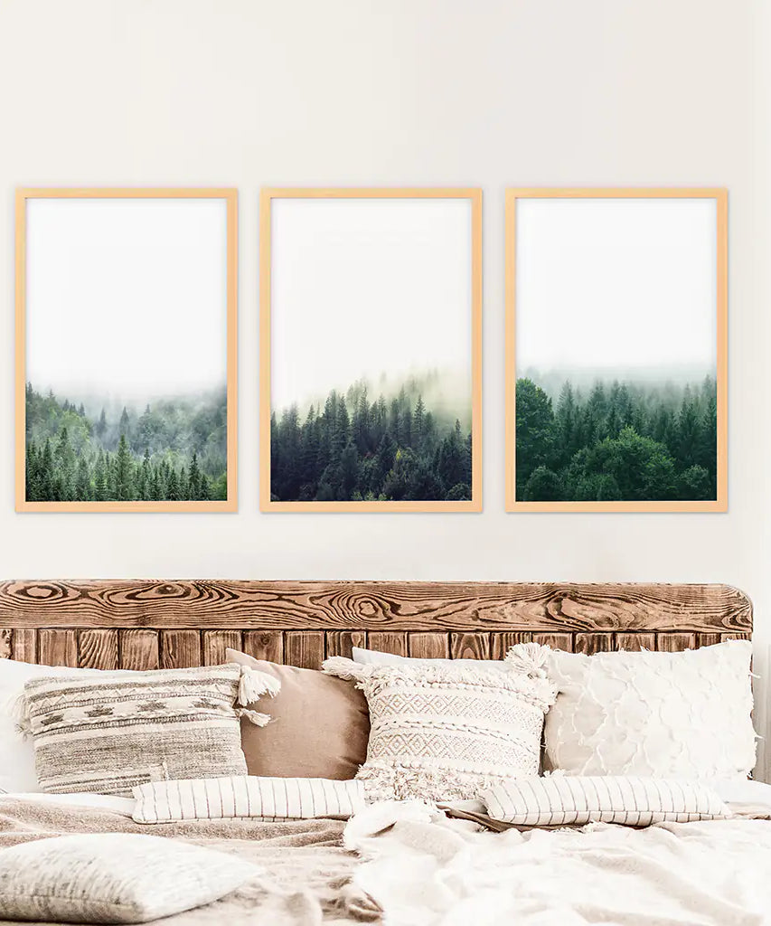 Modern Minimalist Forest Photography. Nordic Wall Art Set