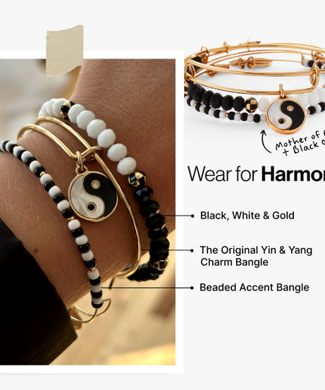 Mother of Pearl Yin Yang Bangles Set of 3