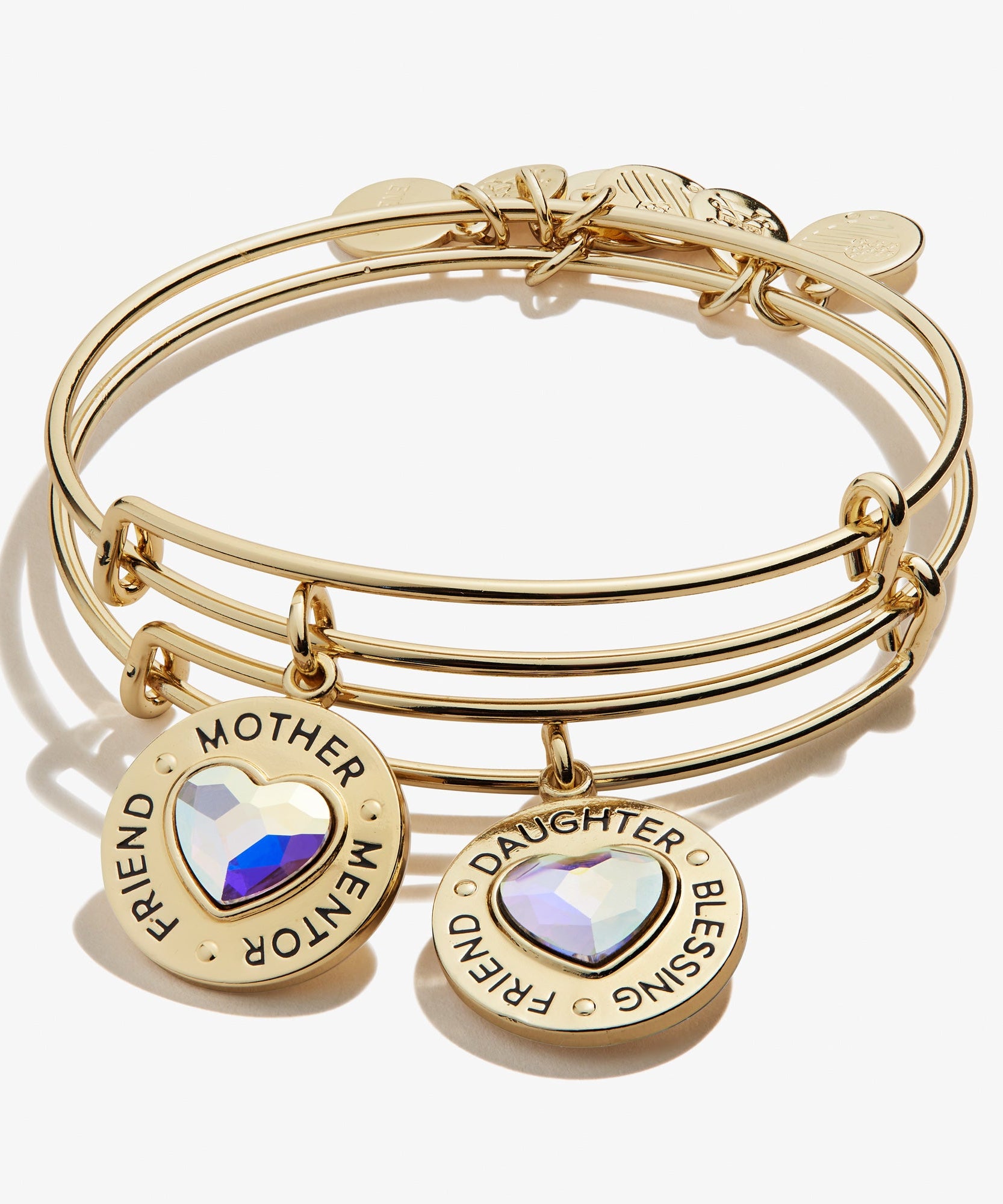 Mother Daughter Charm Bangles, Set of 2
