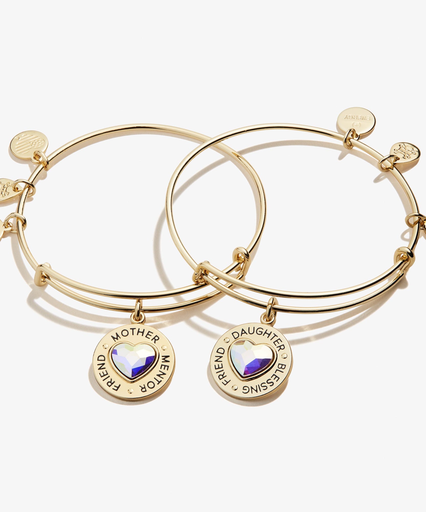 Mother Daughter Charm Bangles, Set of 2