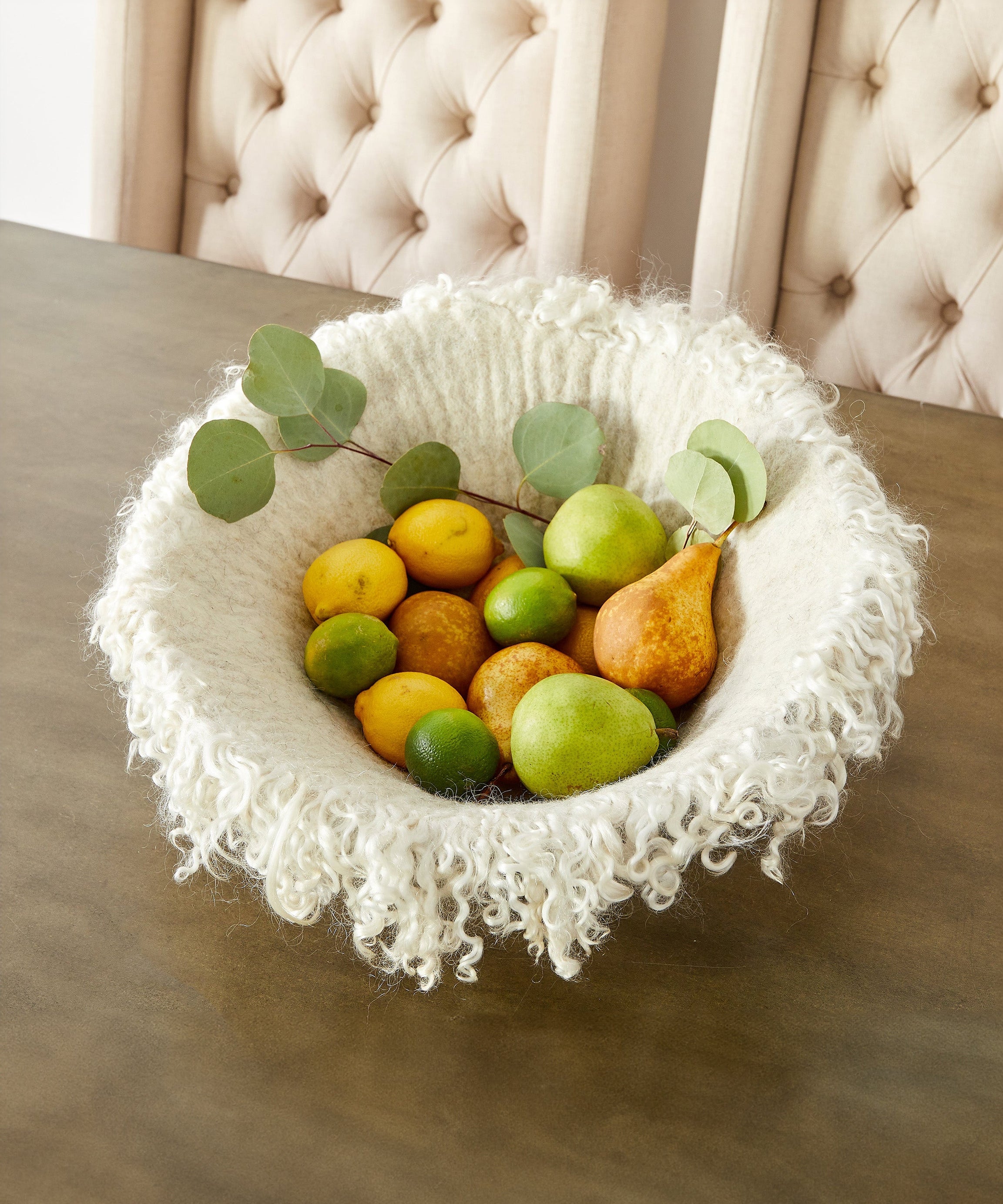 Fringed Skirt Decorative Wool Natural Bowl