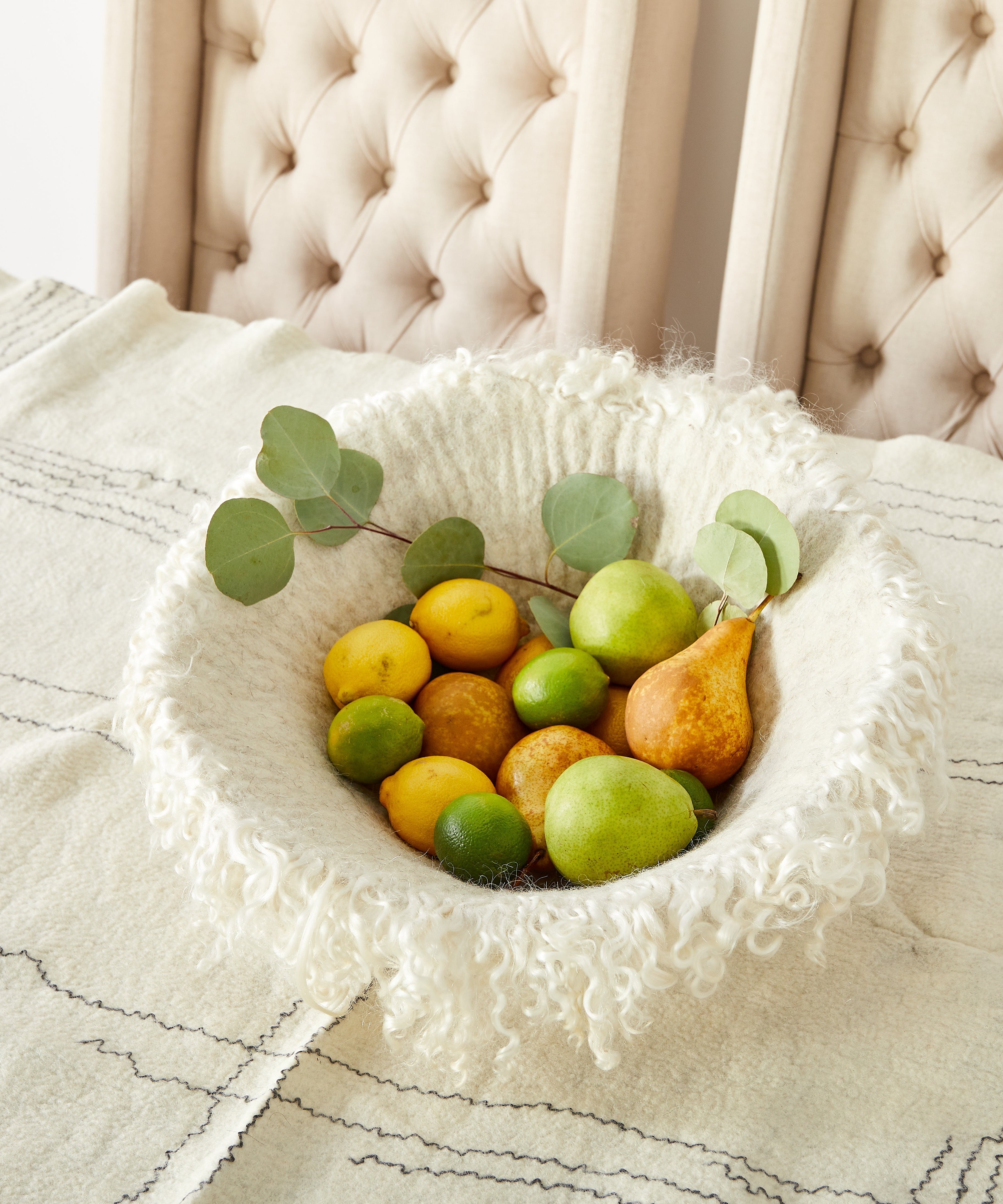 Fringed Skirt Decorative Wool Natural Bowl