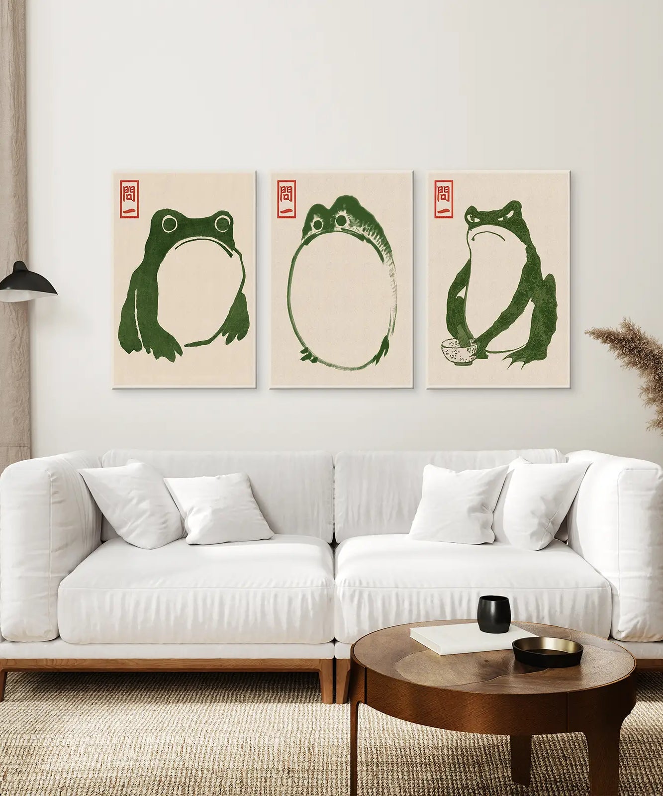 Japanisches Matsumoto Hoji Frosch Wandkunstdruck-Set