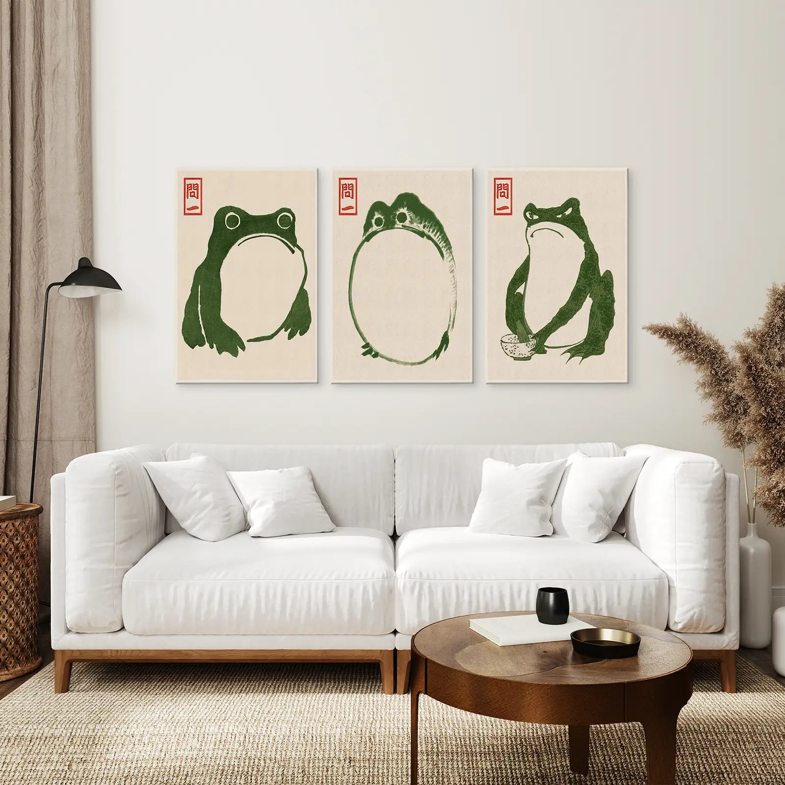 Japanese Matsumoto Hoji Frog Wall Art Print Set