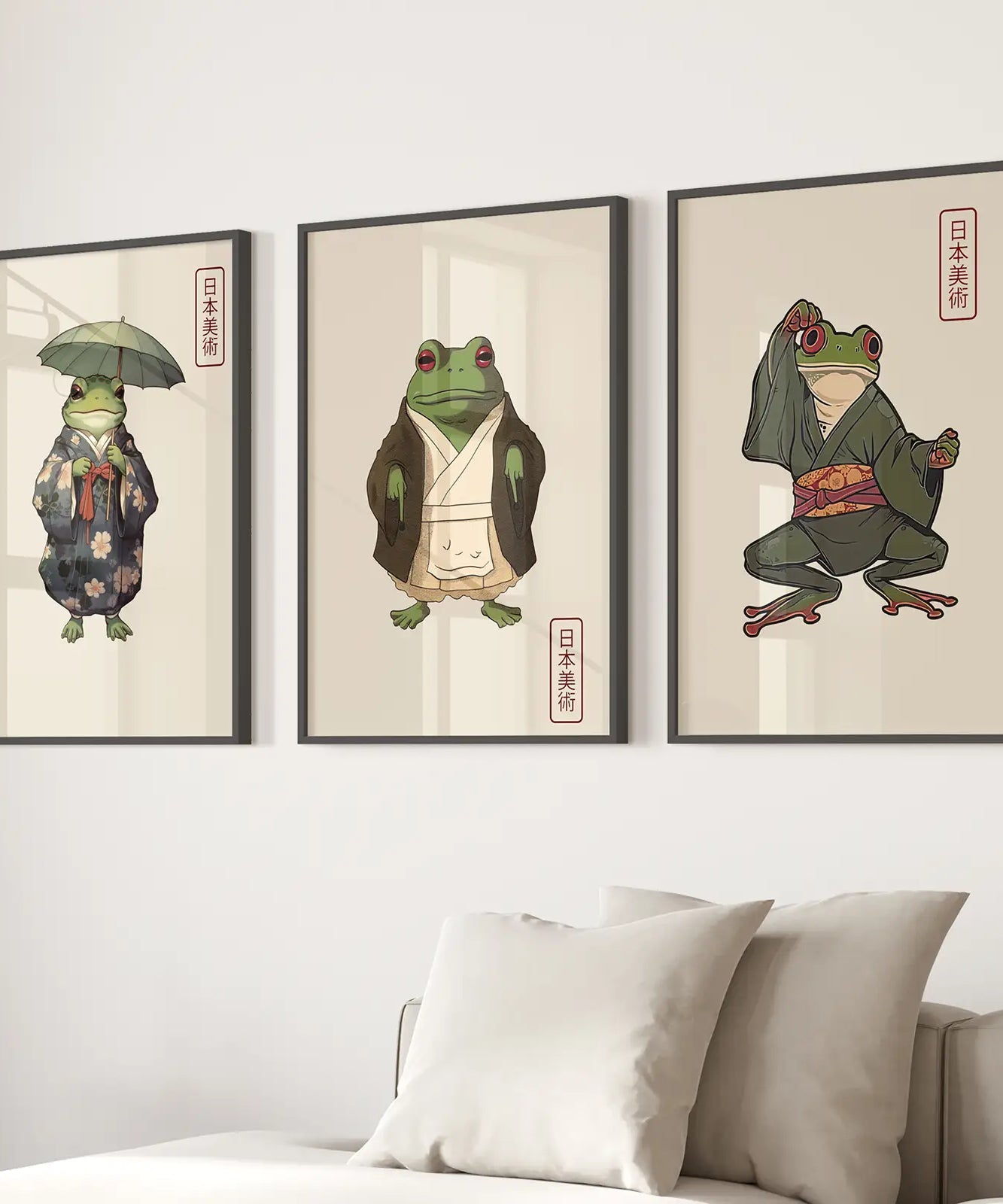 Matsumoto Hoji Frosch Wandkunstdrucke Dekoration Set