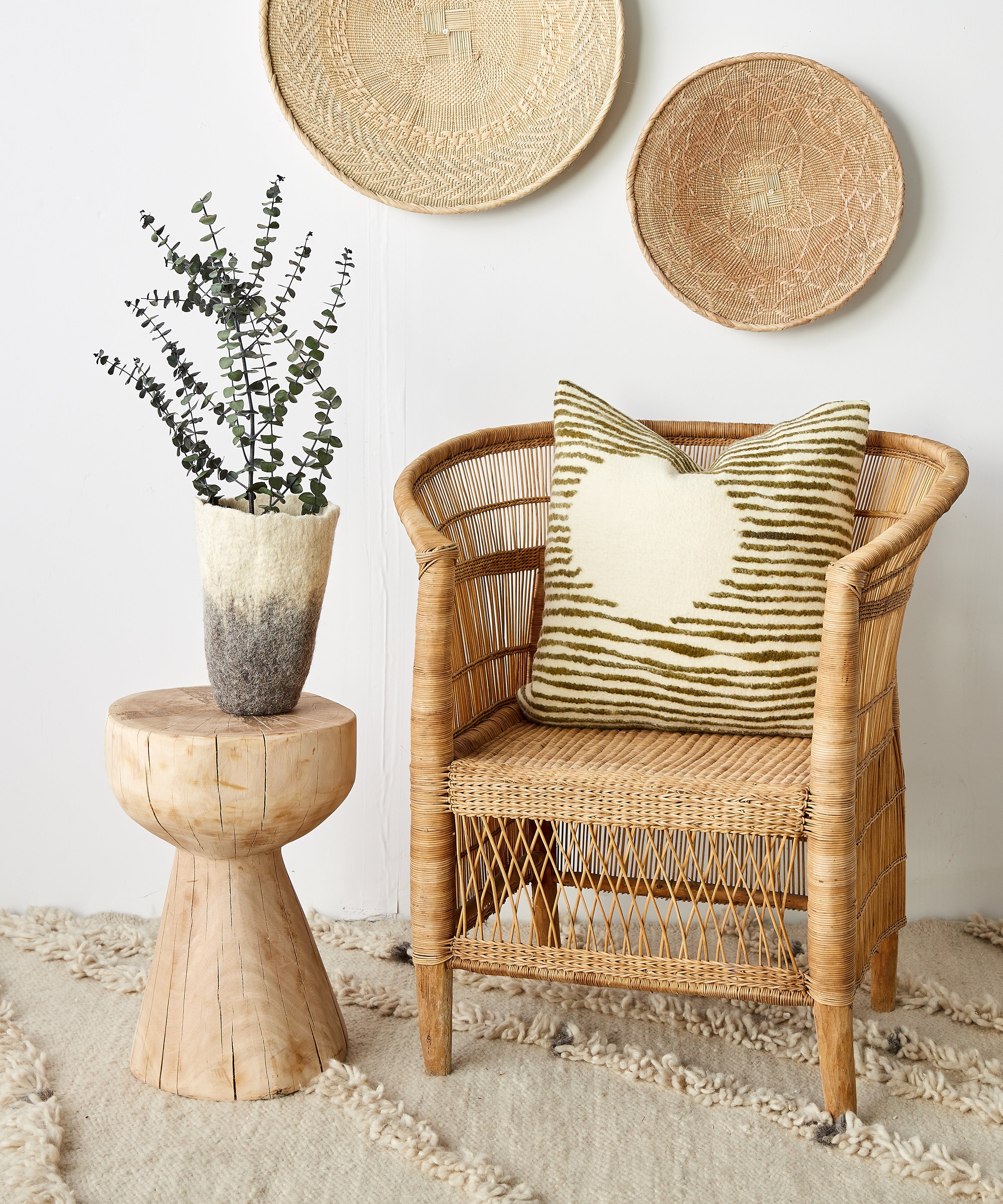 Binga Blonde Natural Woven Wall Basket
