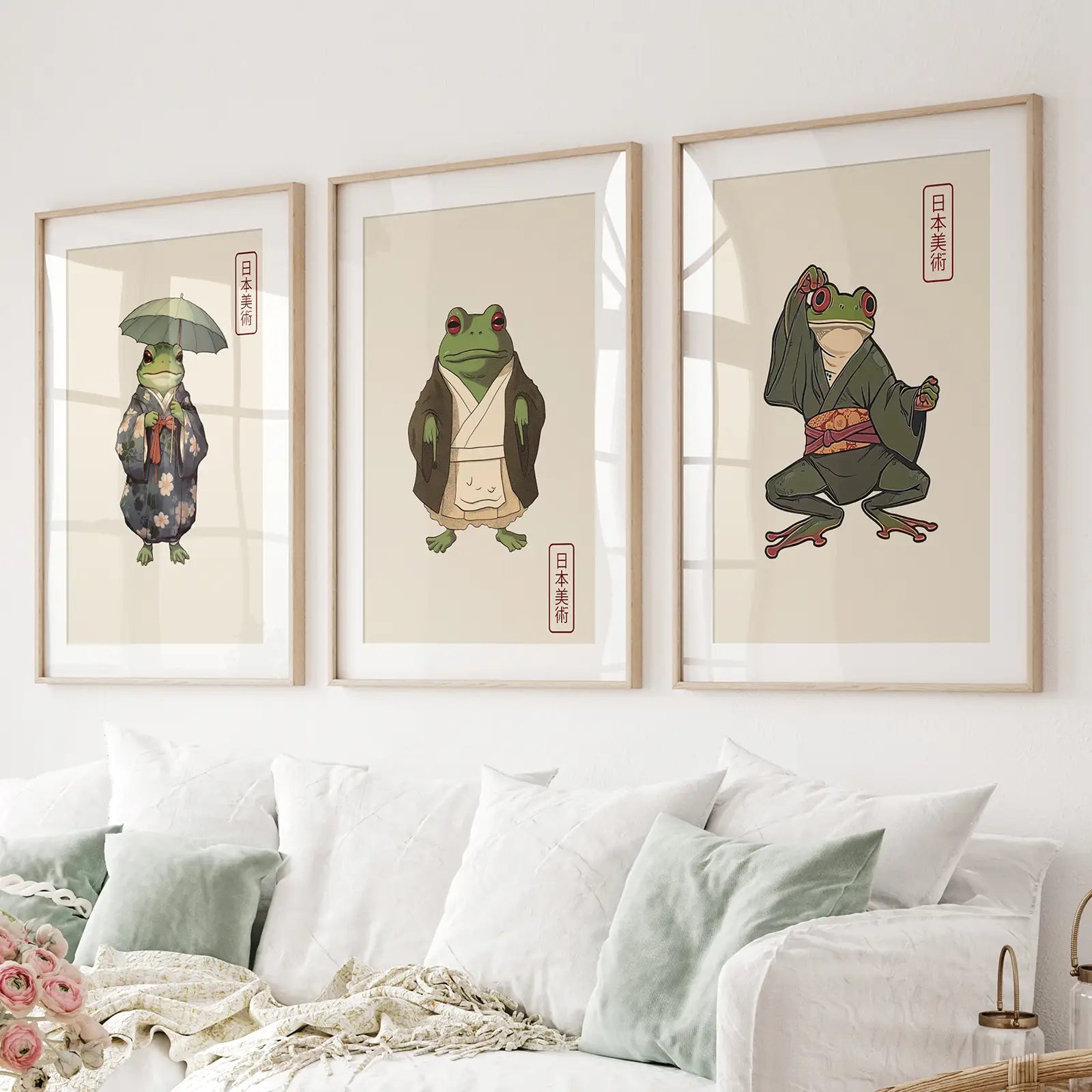 Matsumoto Hoji Frosch Wandkunstdrucke Dekoration Set