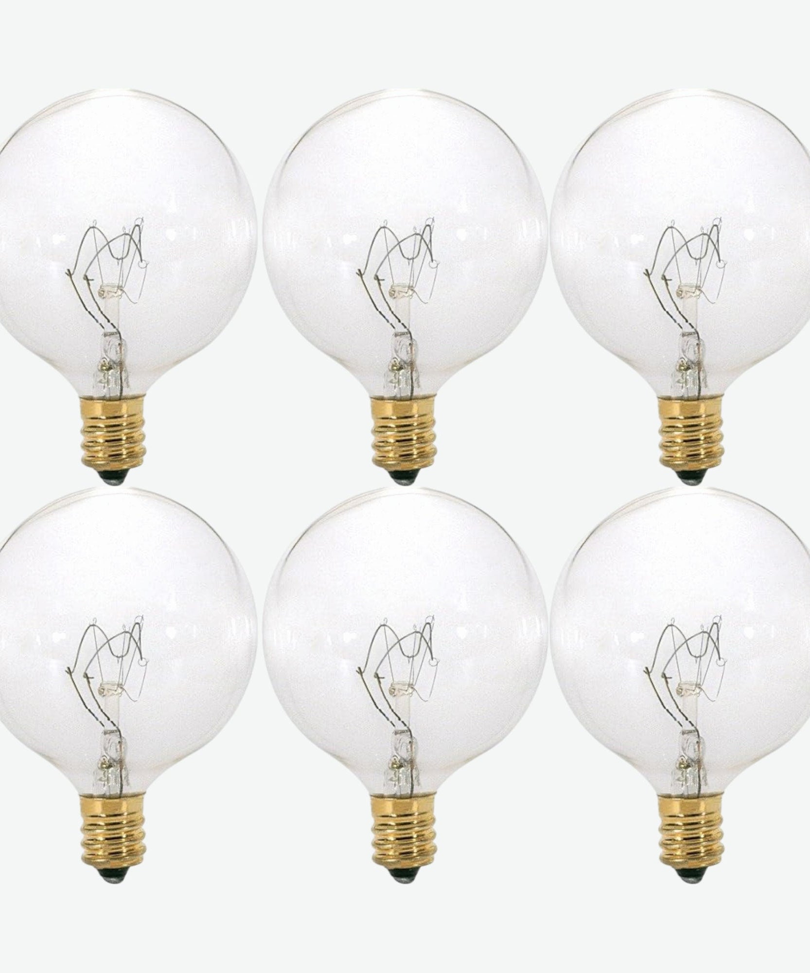 Foundation™ 40-Watt Incandescent Dimmable Light Bulb - 2700K Soft White, E12 Candelabra Base, Globe - 6-Pack