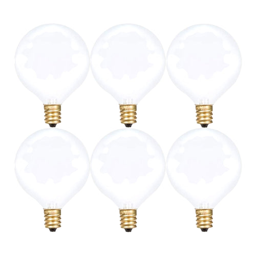 Foundation™ 40-Watt Incandescent Dimmable Light Bulb - 2700K Soft White, E12 Candelabra Base, Globe - 6-Pack