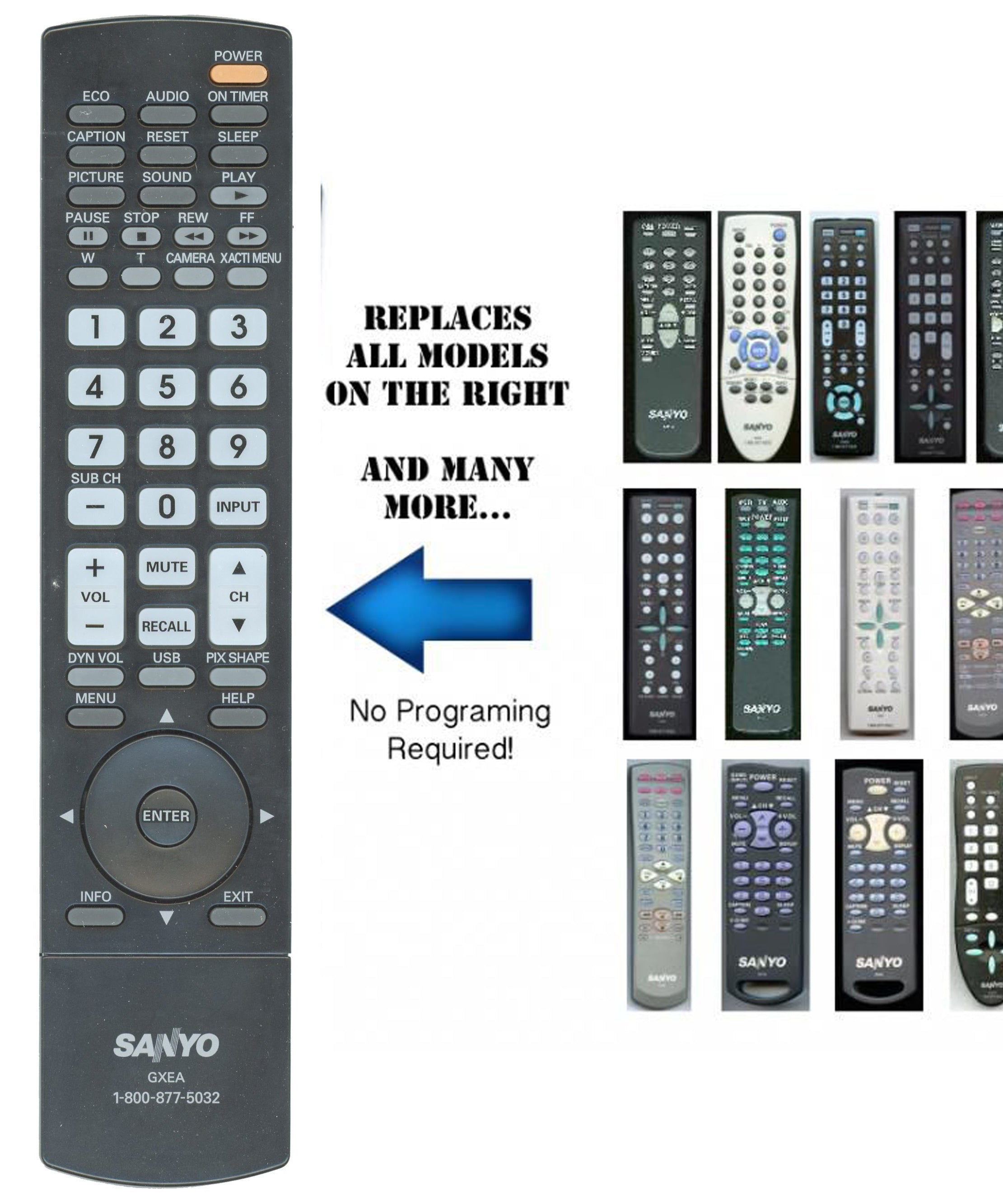 OEM Sanyo GXEA TV Remote Control - GXEA