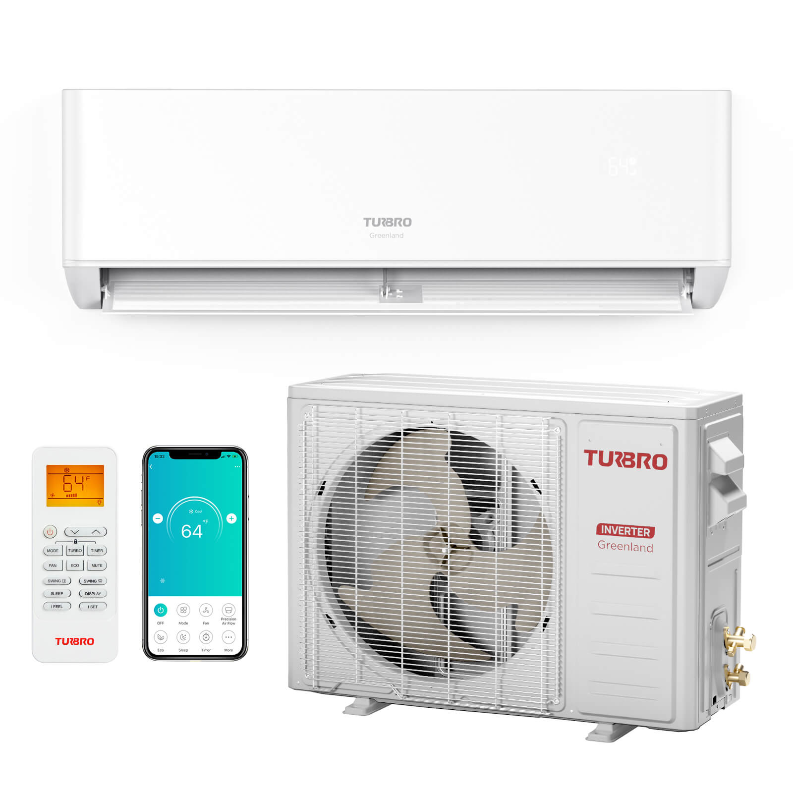 (Open Box) Greenland Single Zone Mini Split AC with Heat Pump (R454B)