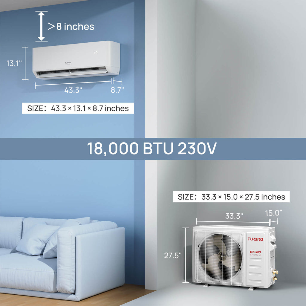 Greenland 18,000 BTU Single Zone Mini Split AC (R454B)
