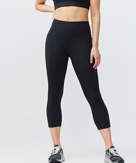 Go Again Damen Capri-Leggings, Länge 53 cm