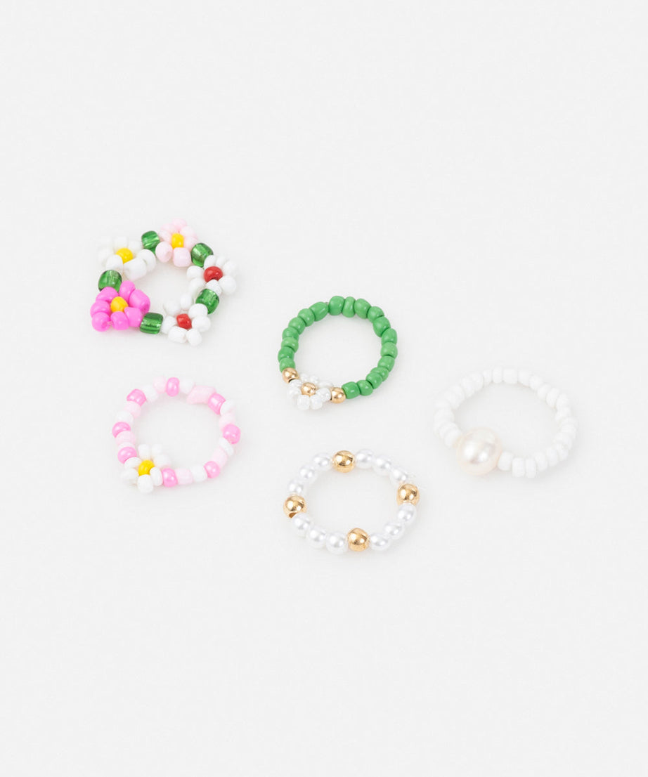 Garden Beaded Ring Set