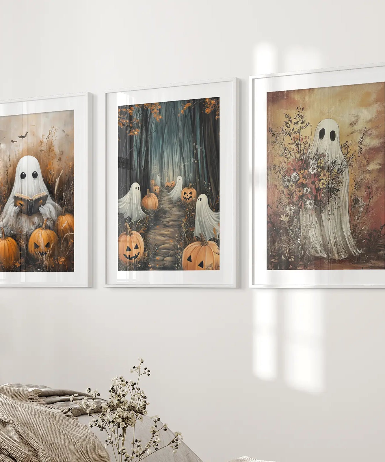 Ghosts Halloween Trendiges Wandkunst-Poster-Set Deko