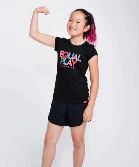Equal Play Girls' Schwarzes T-Shirt