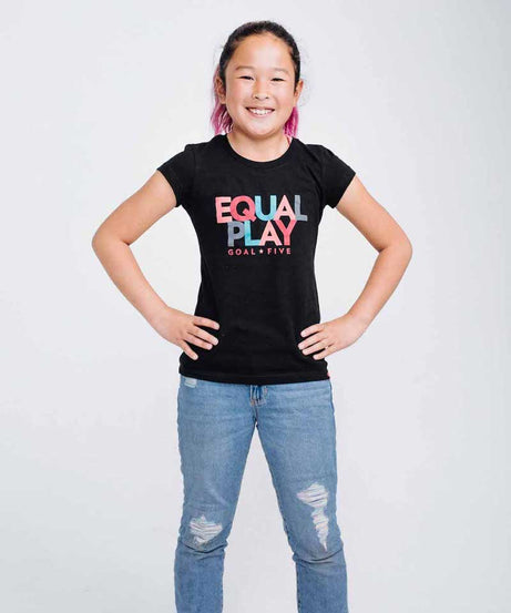 Equal Play Girls' Schwarzes T-Shirt