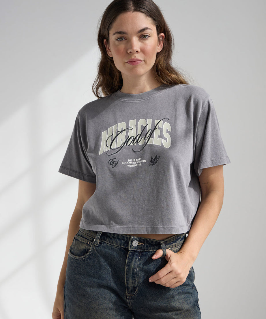 God of Miracles Cropped Women's Tee