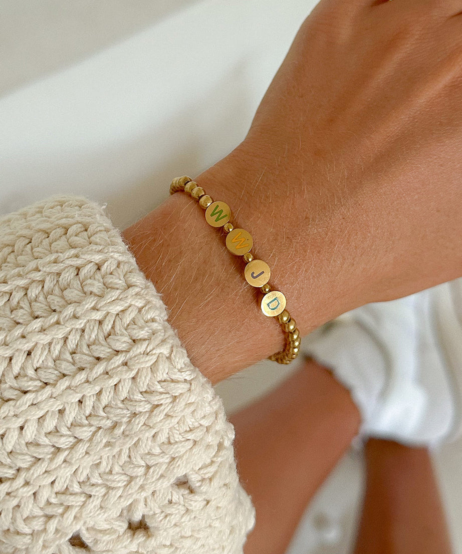 Gold WWJD Letter Bracelet
