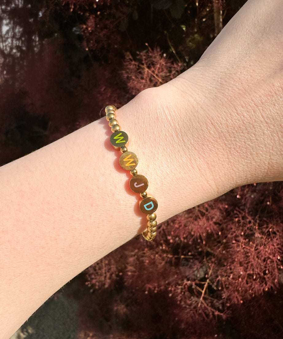 Gold WWJD Letter Bracelet