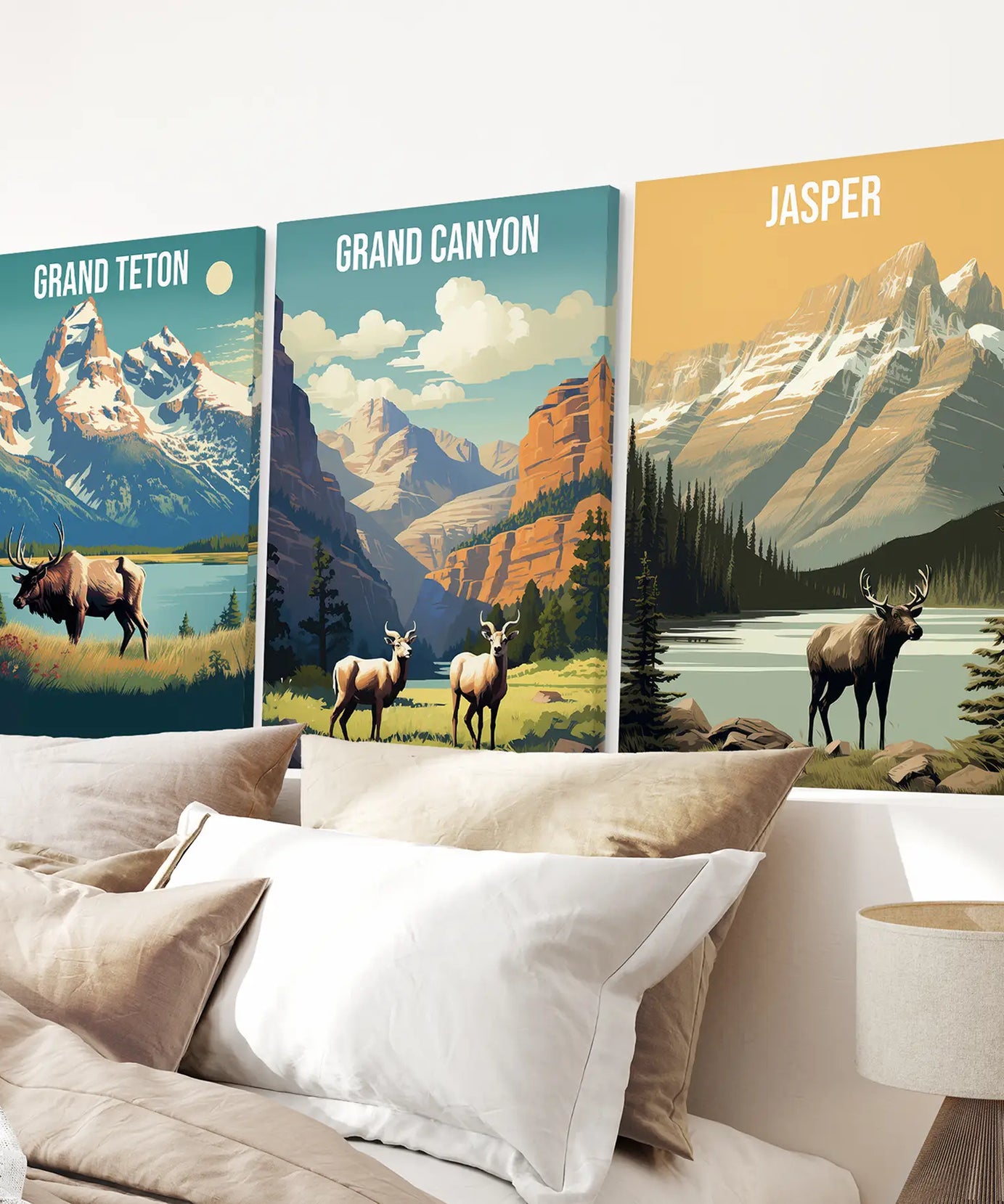 Grand Canyon, Jasper, Grand Teton. Nationalpark-Wandbilder