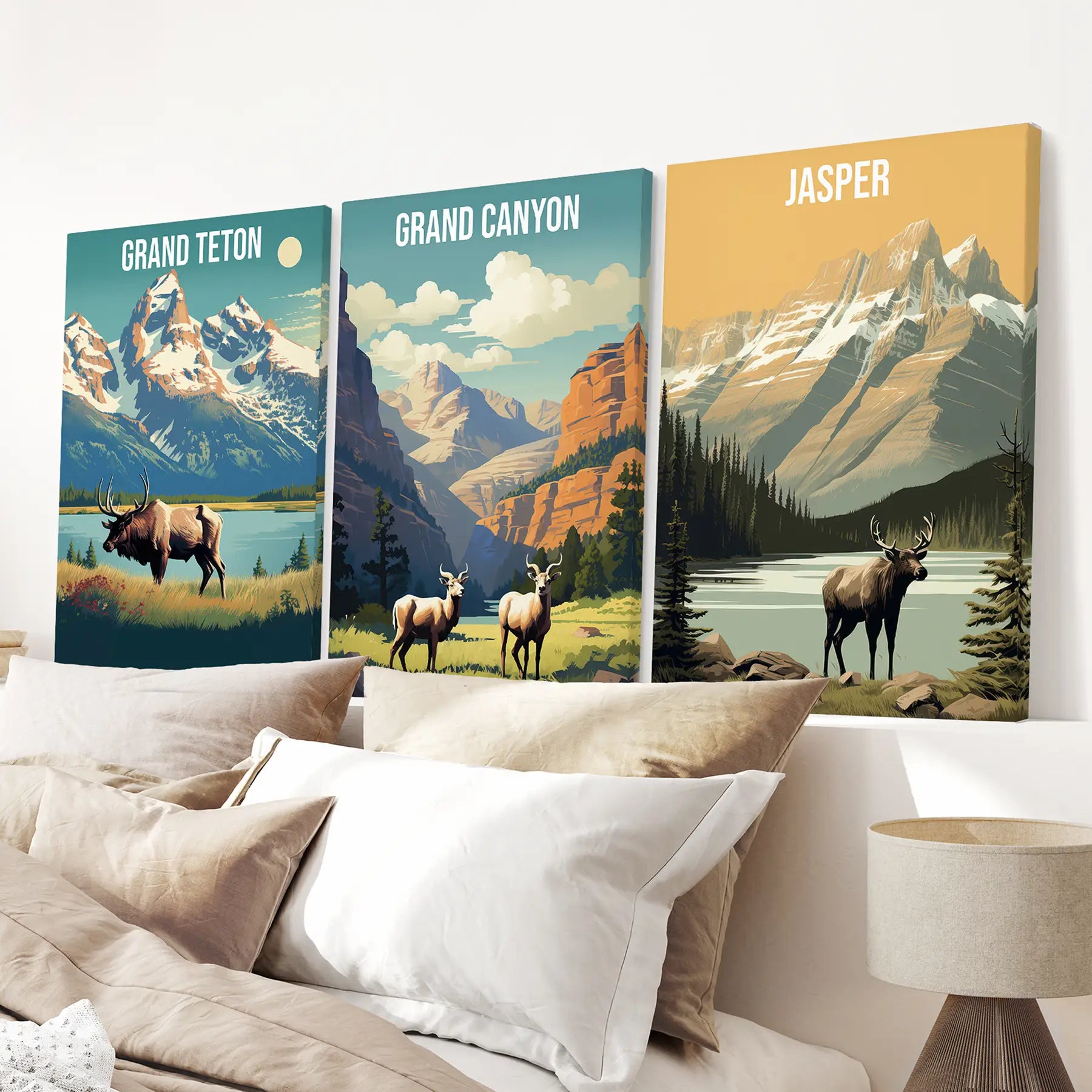 Grand Canyon, Jasper, Grand Teton. Nationalpark-Wandbilder