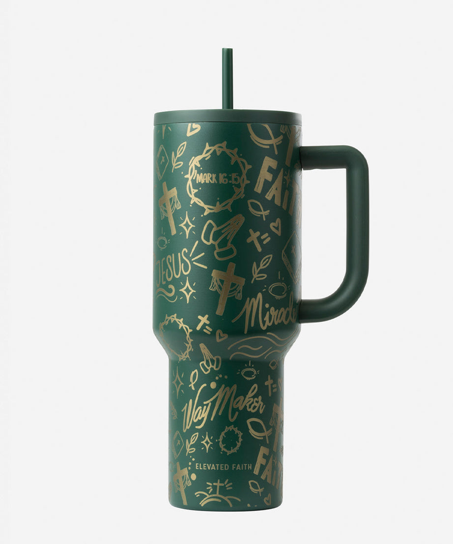 Grüner Tumbler mit Allover-Print, 40 oz, Ascend