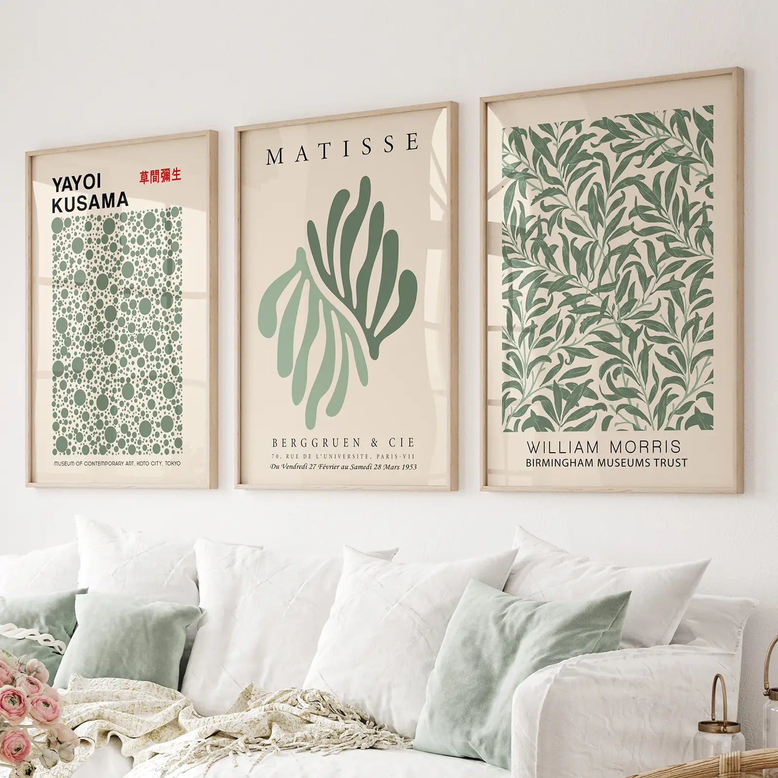 William Morris Salbeigrün Botanisches Poster-Set