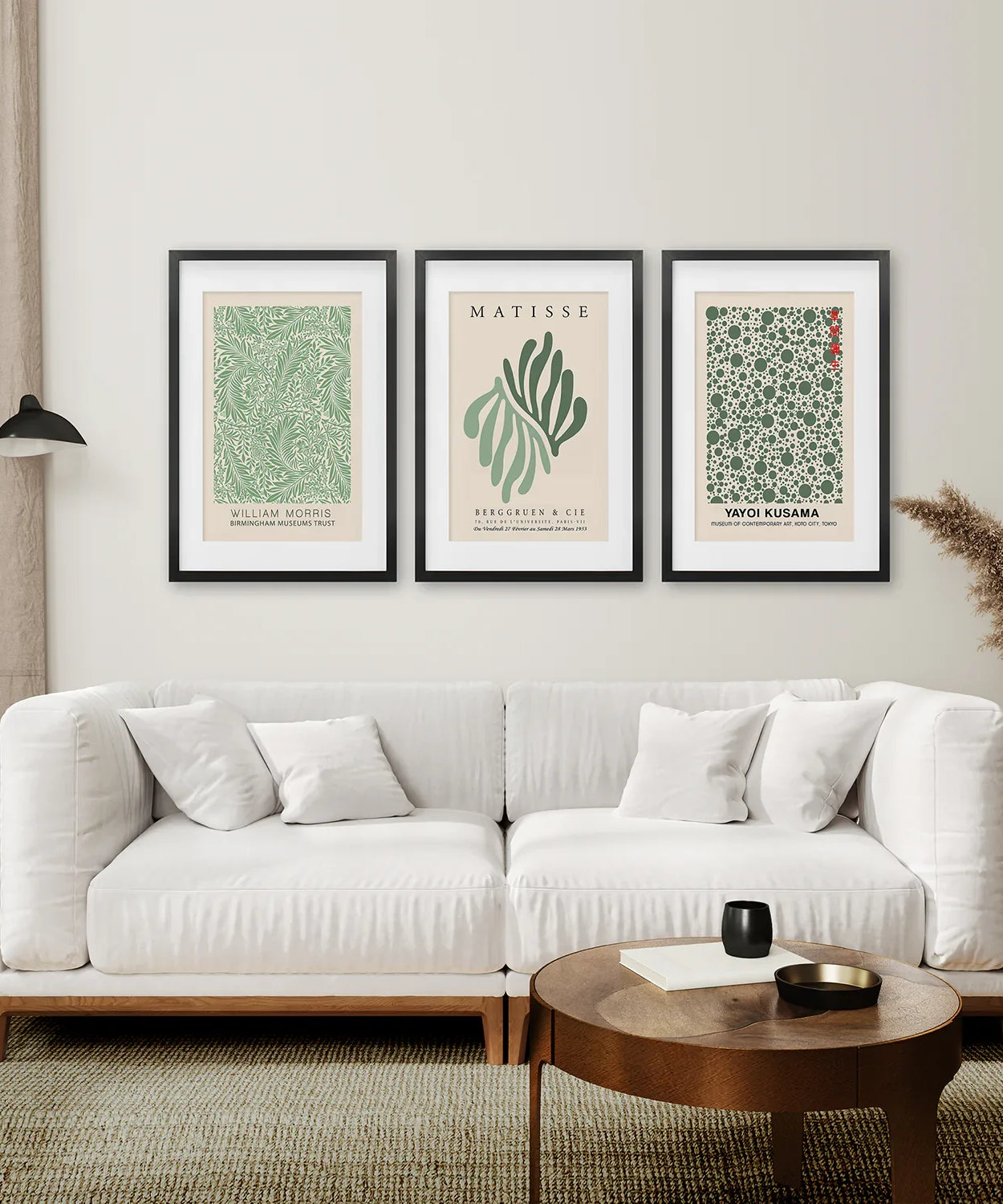 Salbeigrünes Matisse-Kunstdruck-Set, 3-teilig