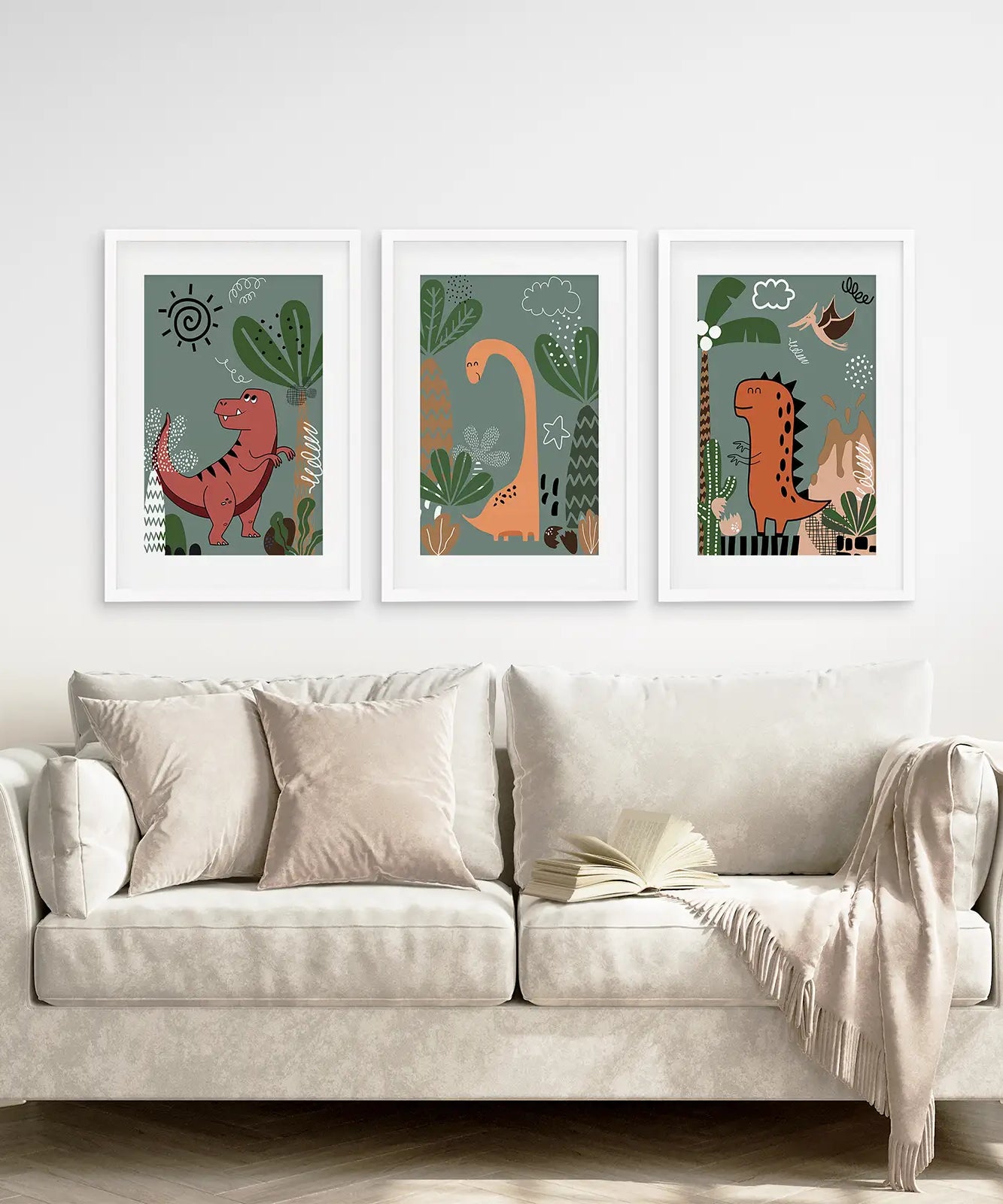 Grünes Dinosaurier Kinderzimmer Deko Kinderzimmer Wandkunst