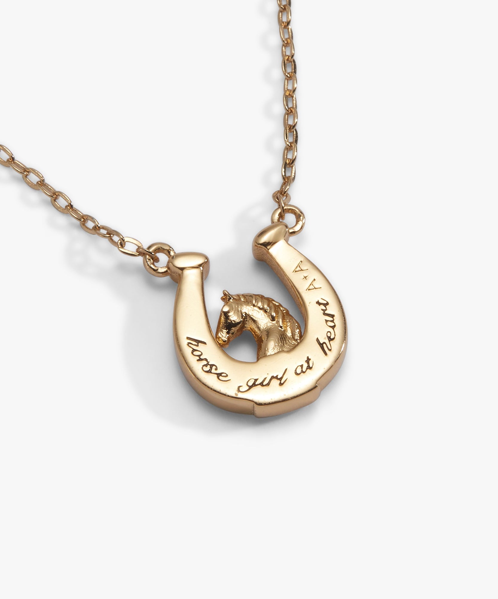 'Horse Girl At Heart' Horseshoe Necklace