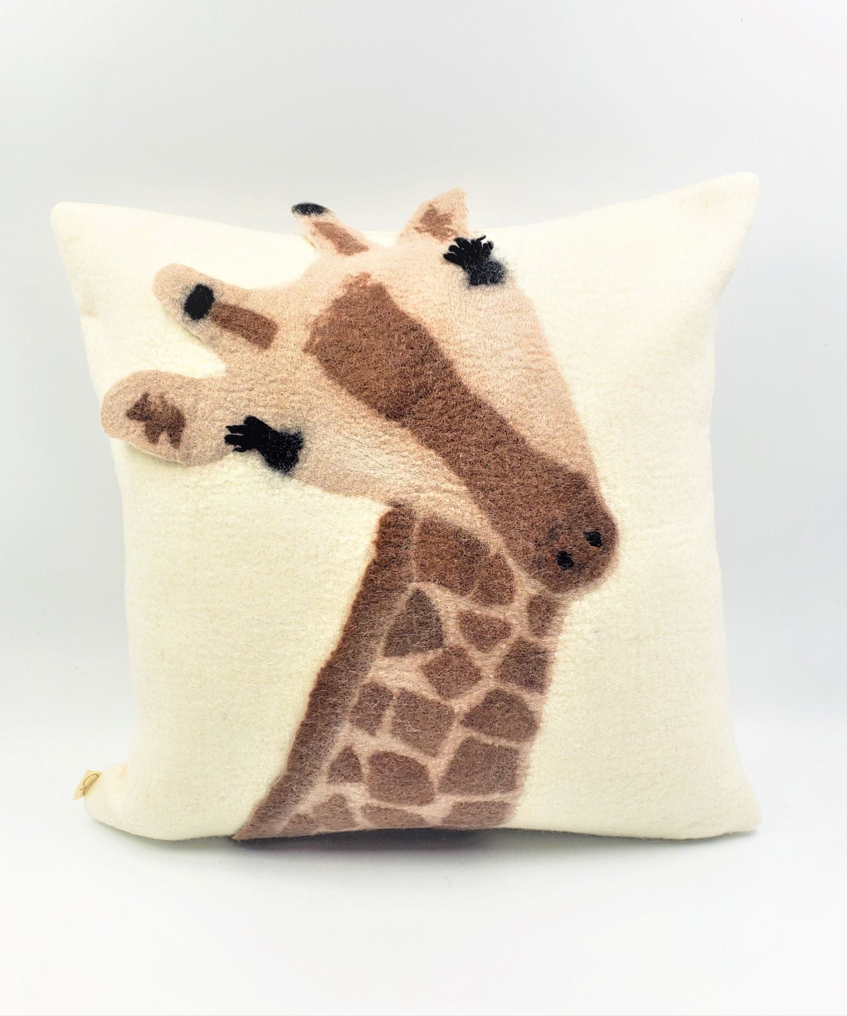 Animal Jungle Giraffe Wool Throw Pillow