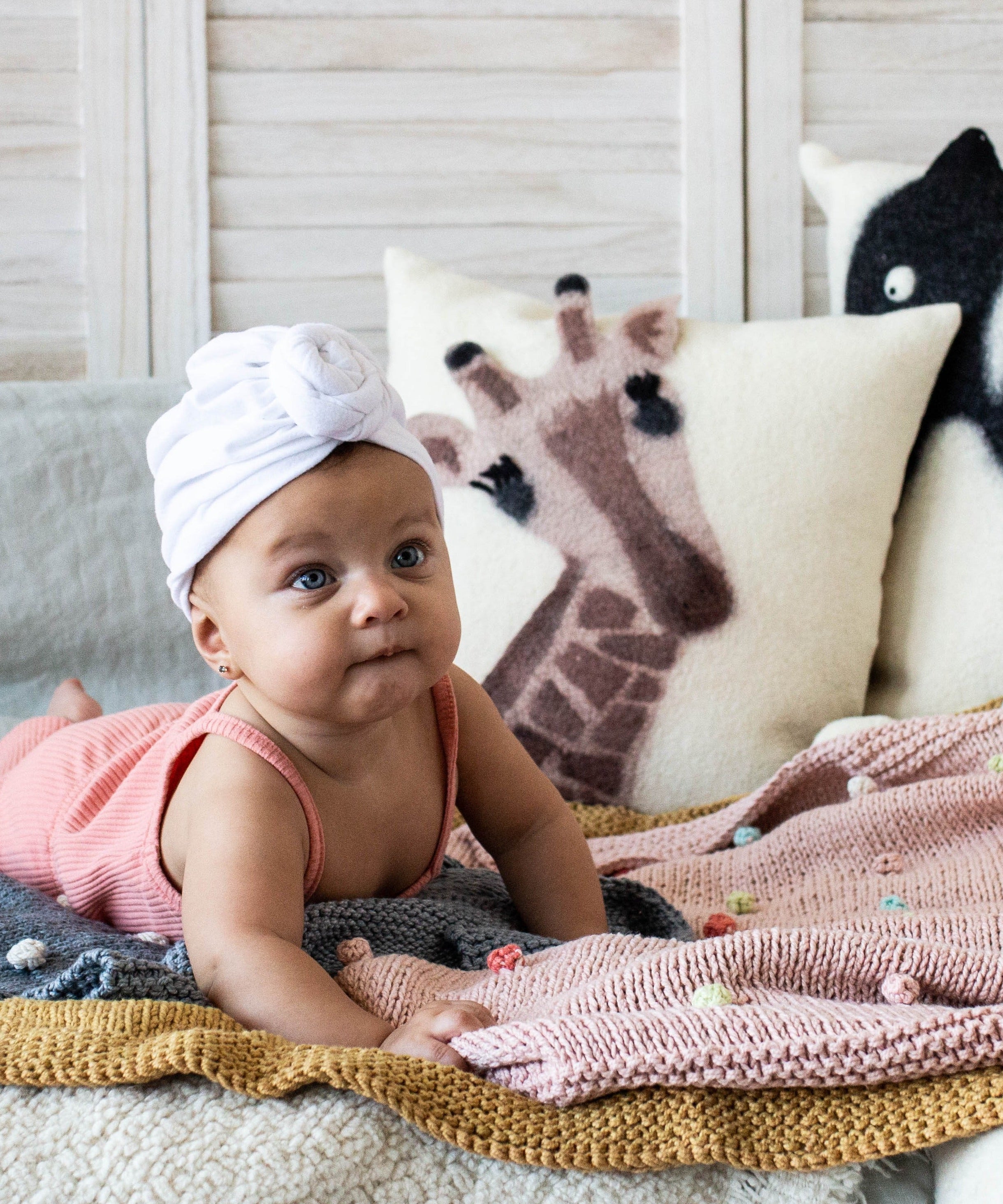 Animal Jungle Giraffe Wool Throw Pillow