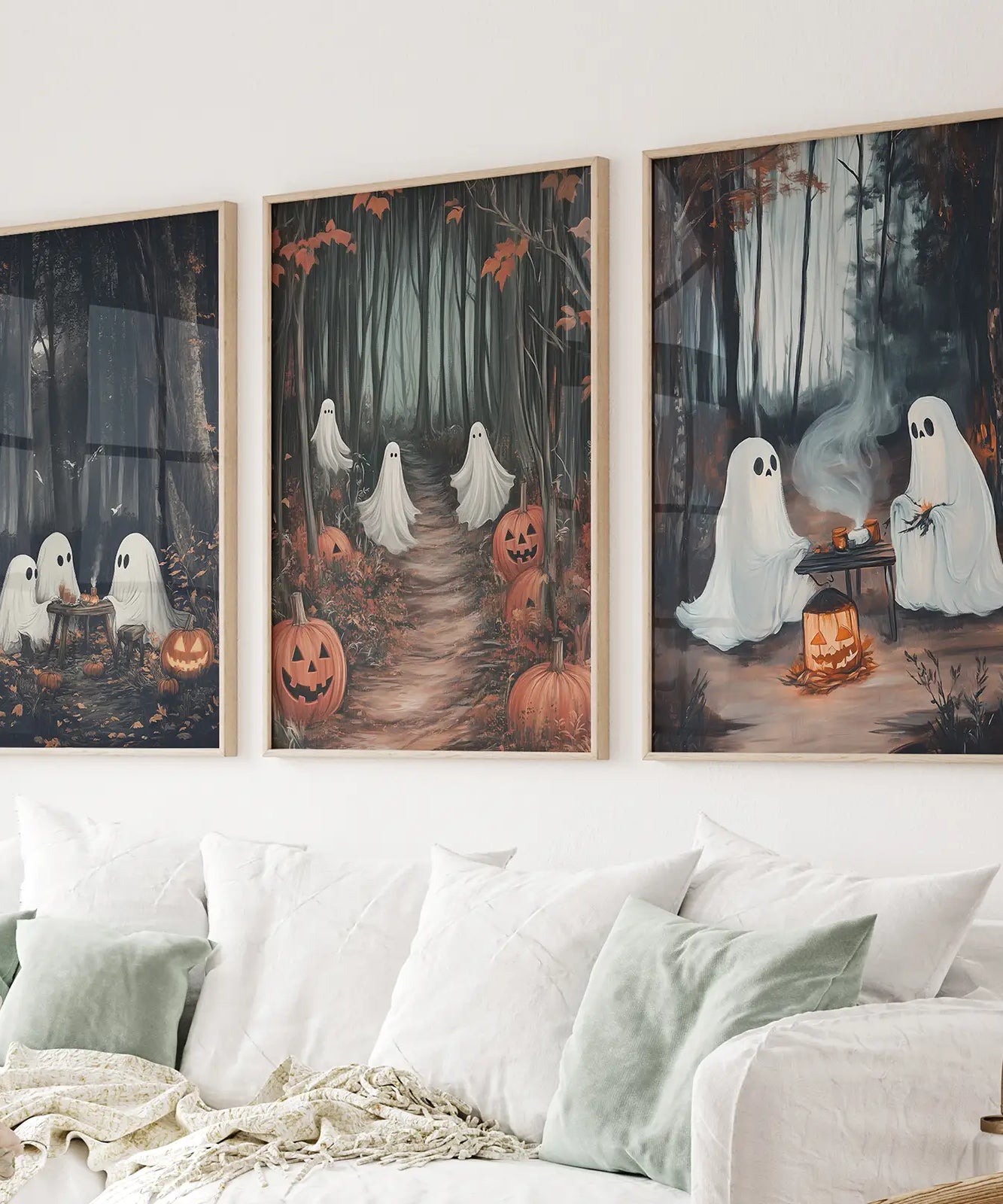 Geisterpaar Herbstwald Wandkunst Poster Deko
