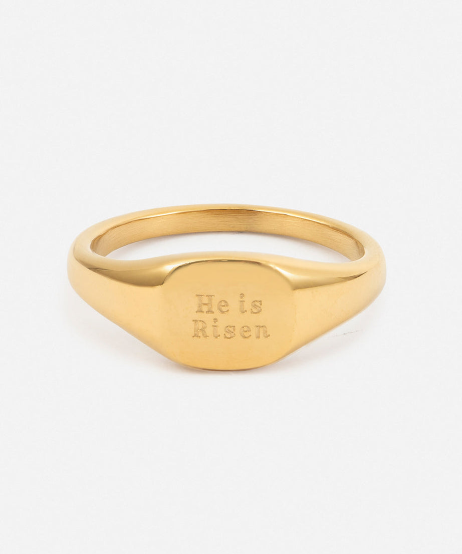 He Is Risen Signet Ring