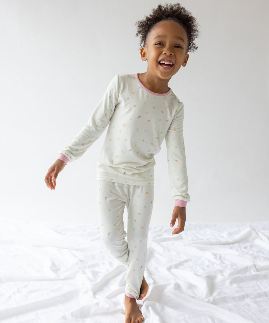 Herz Bambus Kinder Pyjama-Set