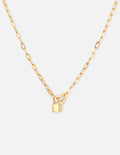 Heart Lock Paperclip Chain Necklace
