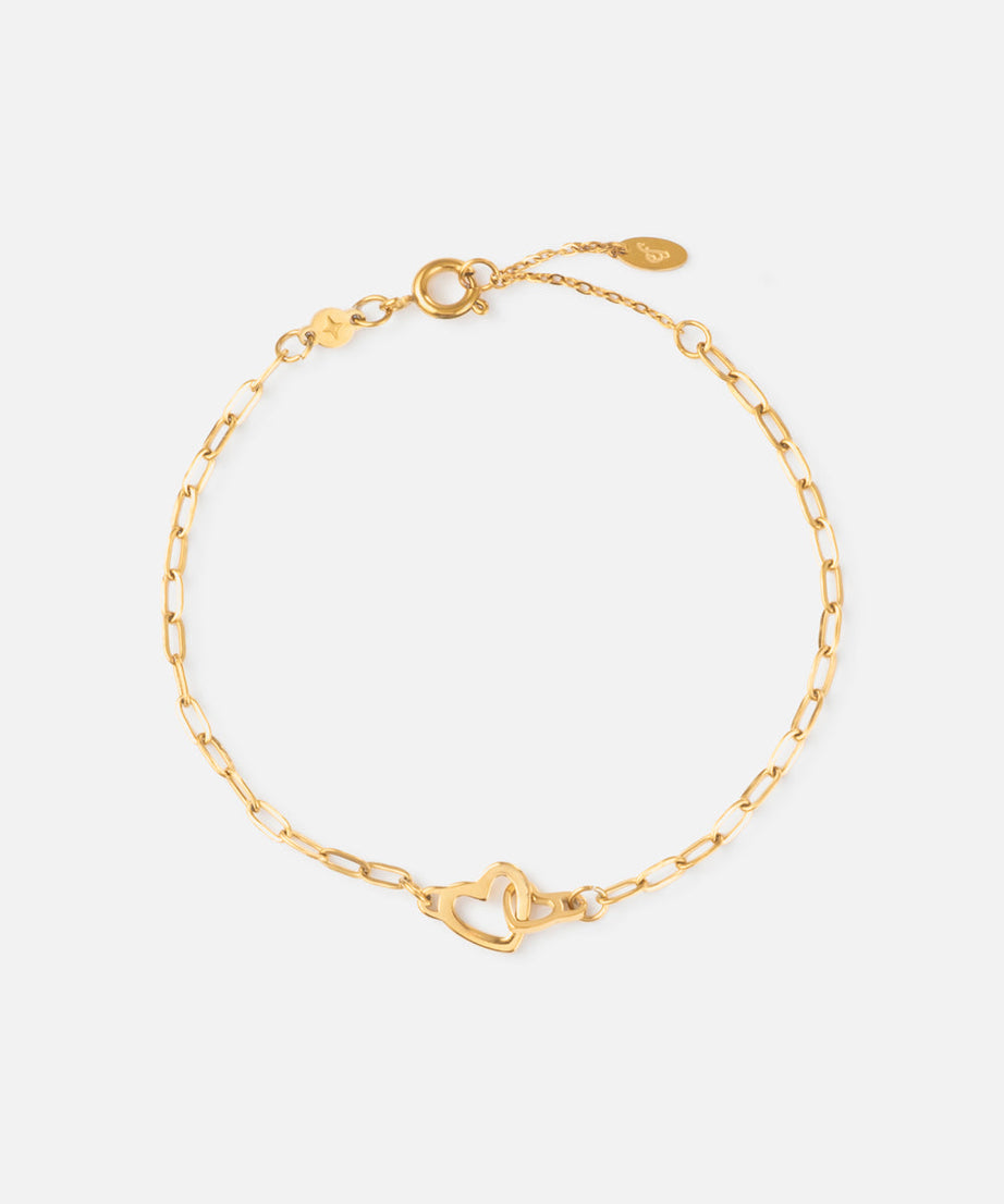 Heart Paperclip Chain Bracelet